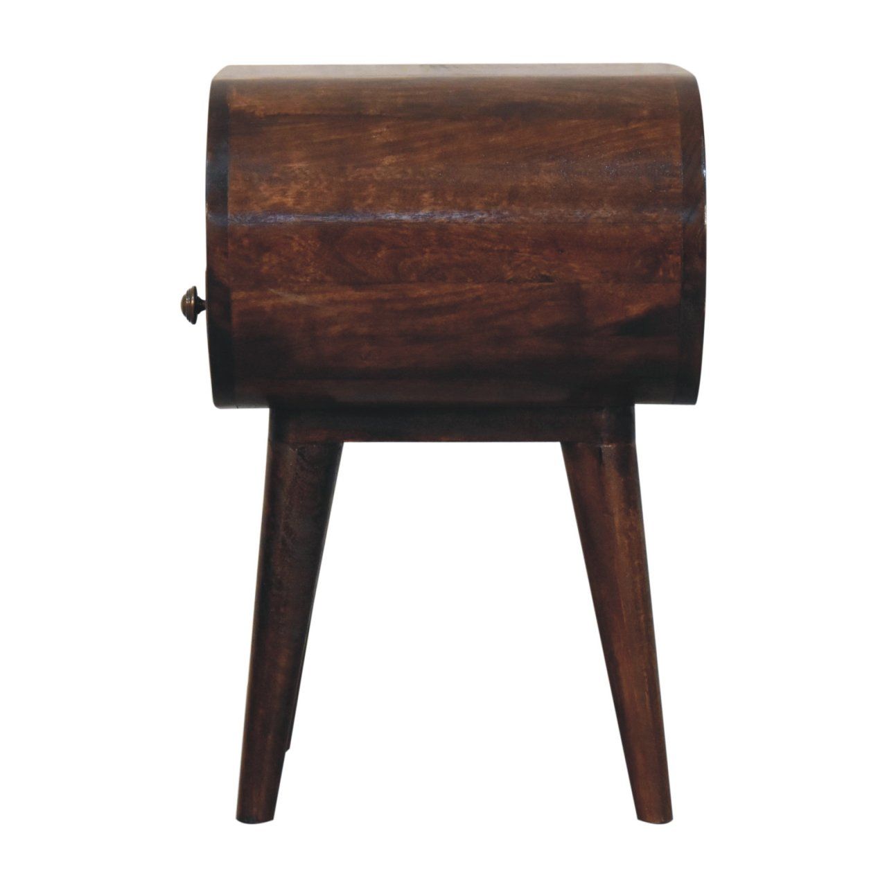 Circular Bedside Table With Open Slot - Walnut - The Sleep Loft - Online Mattress Showroom NYC