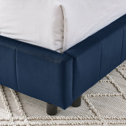Mid-Century Storage Upholstered Tufted Bed Frame With Backrest And Armrests - The Sleep Loft - Online Mattress Showroom NYC