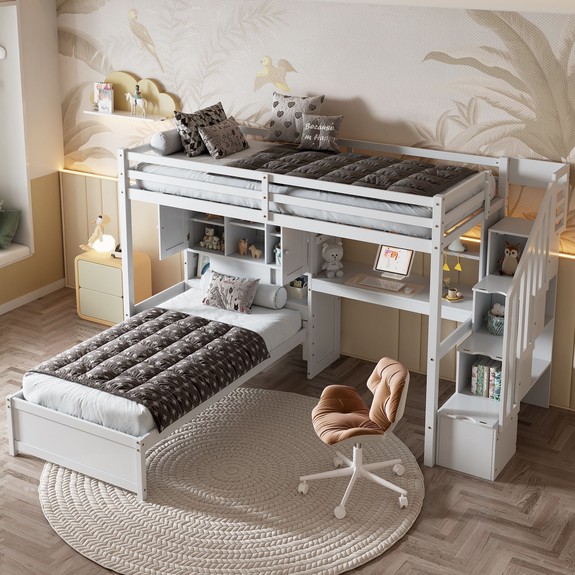 Loft Bed With Built In Desk And Staircase - The Sleep Loft - Online Mattress Showroom NYC