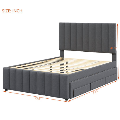 Upholstered Platform Bed With Twin Size Trundle And 3 Drawers - The Sleep Loft - Online Mattress Showroom NYC