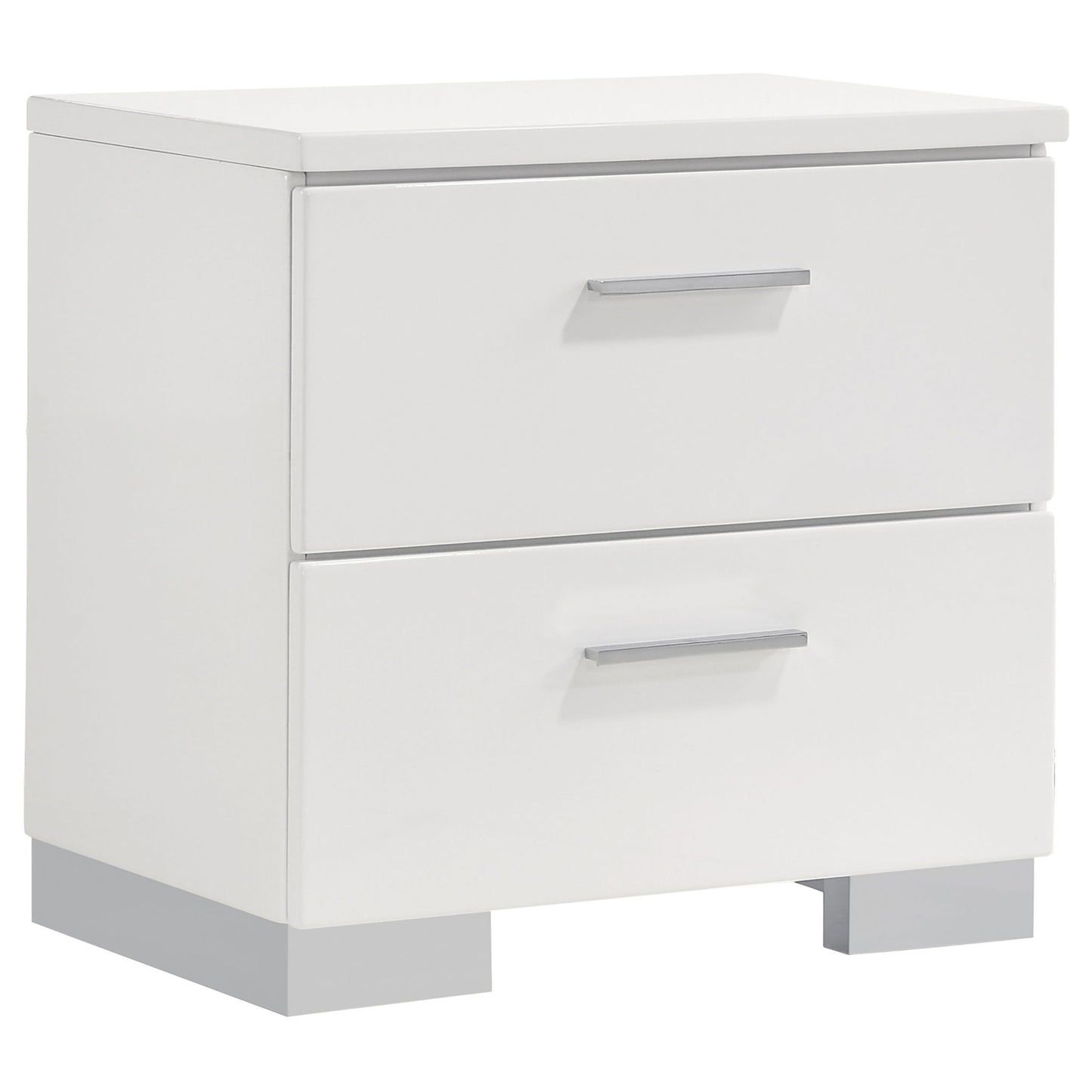 Dulcey - 2 Drawer Nightstand - Gloss White - The Sleep Loft - Online Mattress Showroom NYC