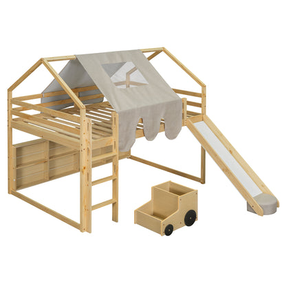 Loft Bed With House Shaped Frame And Tent - The Sleep Loft - Online Mattress Showroom NYC