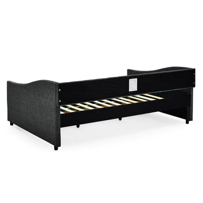 Upholstered Tufted Daybed With 2 Drawers, Waved Arms - The Sleep Loft - Online Mattress Showroom NYC