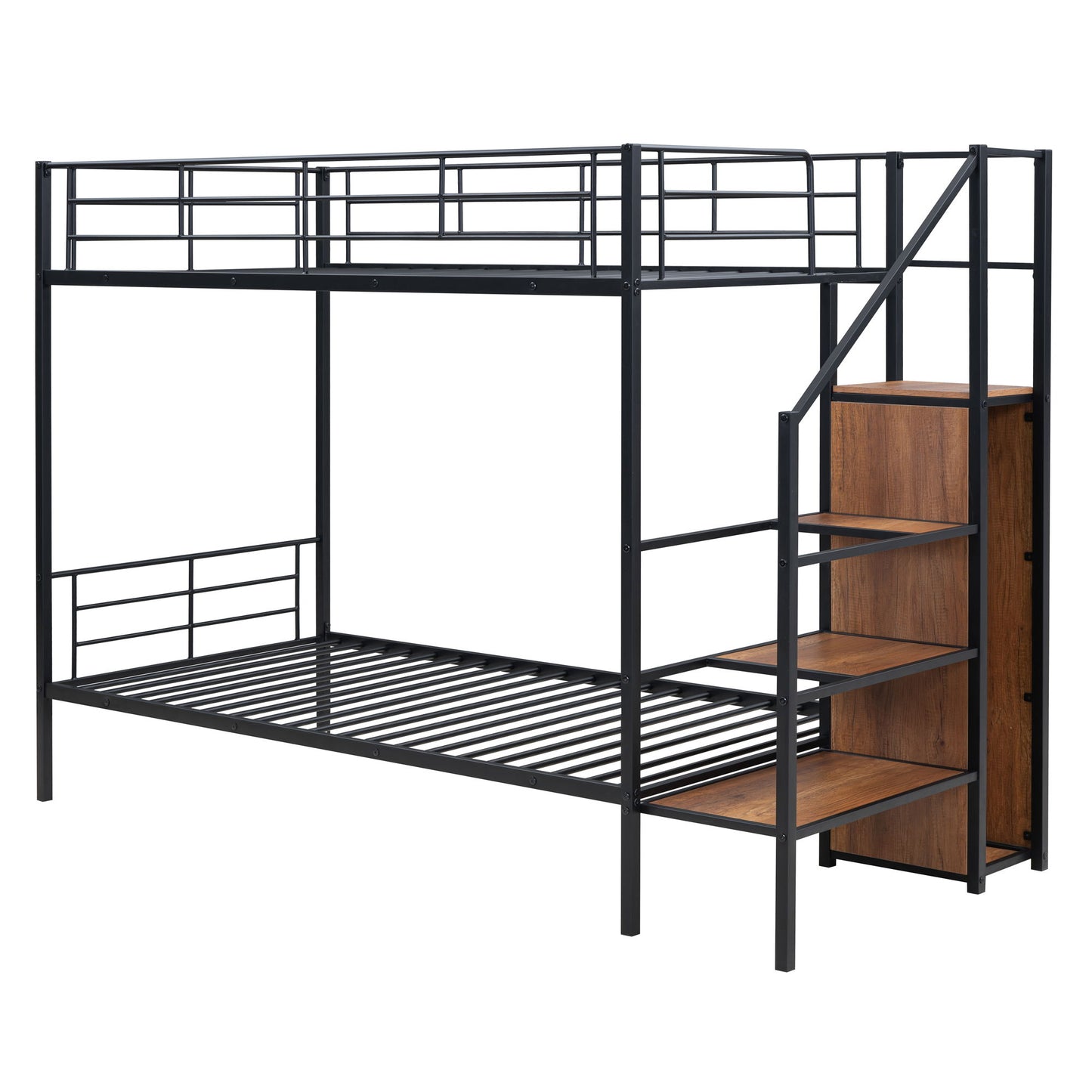 Bunk Bed With Lateral Storage Ladder And Wardrobe - The Sleep Loft - Online Mattress Showroom NYC