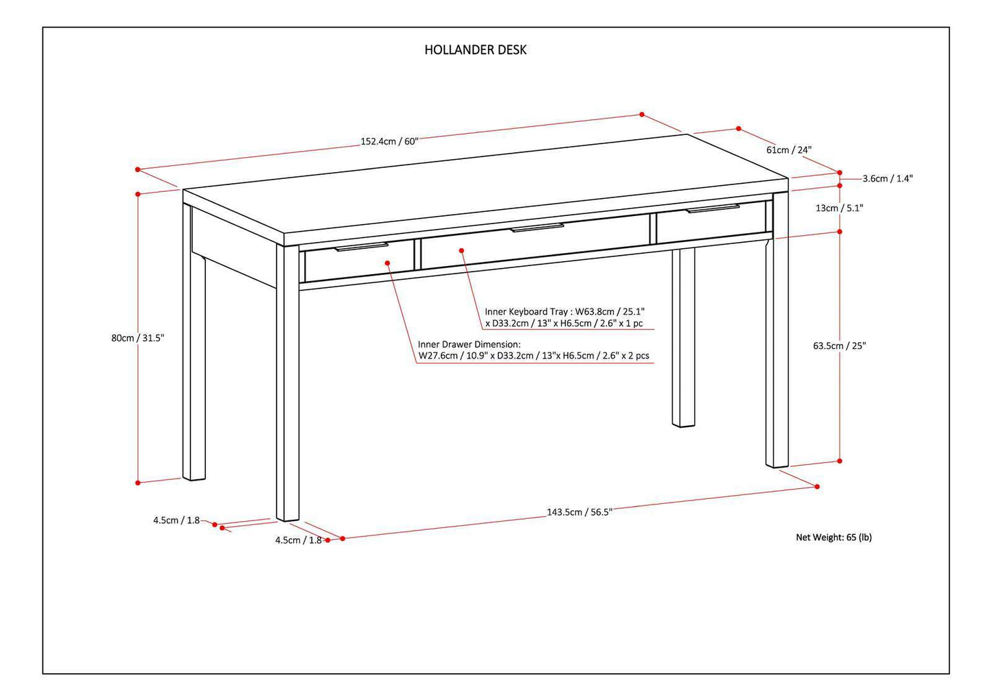 Hollander - Handcrafted Desk - The Sleep Loft - Online Mattress Showroom NYC
