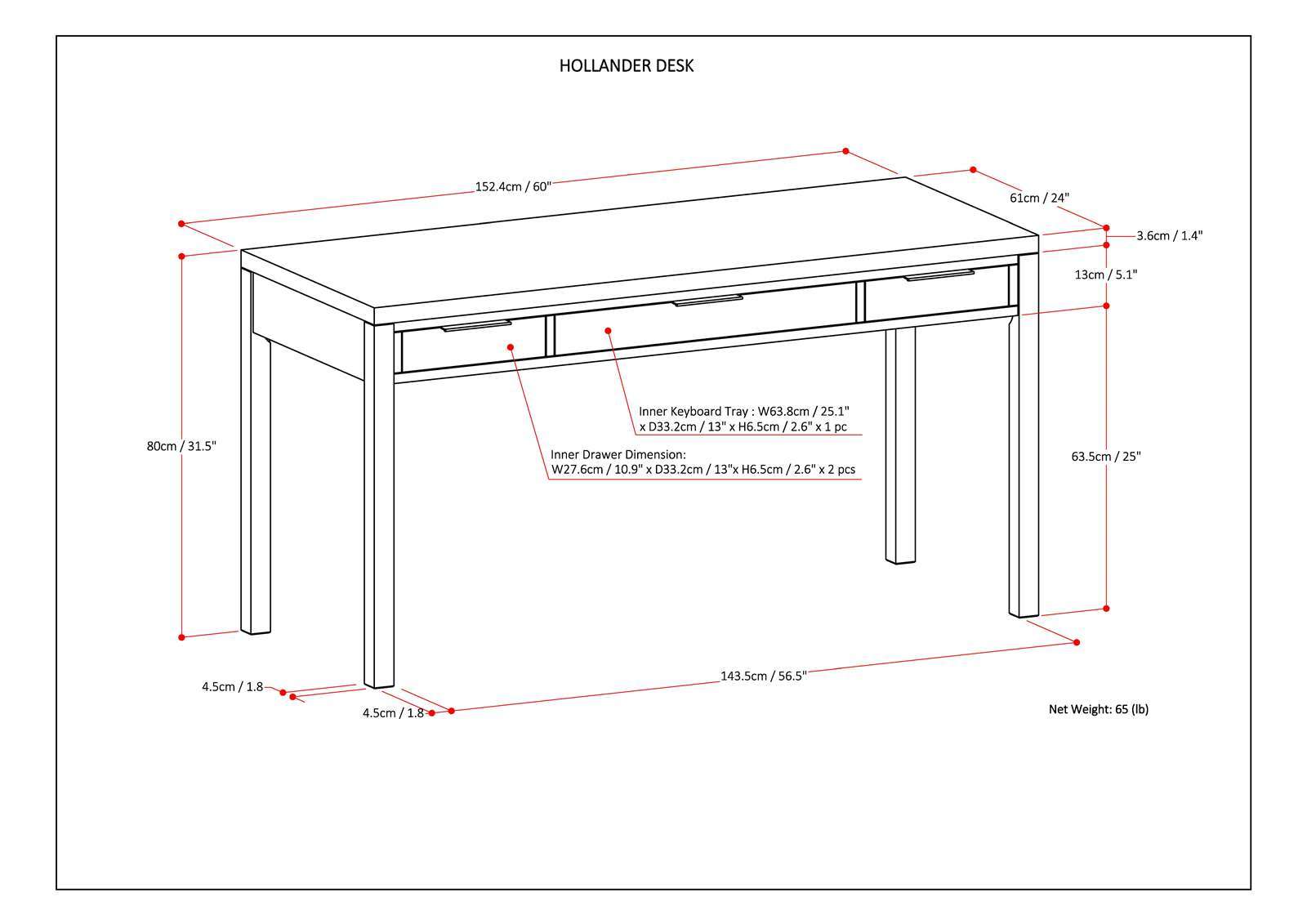 Hollander - Handcrafted Desk - The Sleep Loft - Online Mattress Showroom NYC