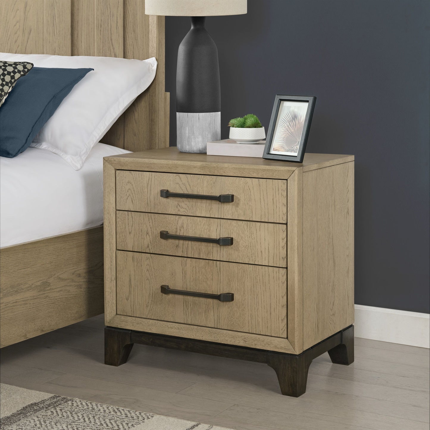 3 Drawer Nightstand With USB Charging Port - Brown - The Sleep Loft - Online Mattress Showroom NYC