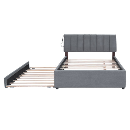 Upholstered Platform Bed With Trundle - The Sleep Loft - Online Mattress Showroom NYC