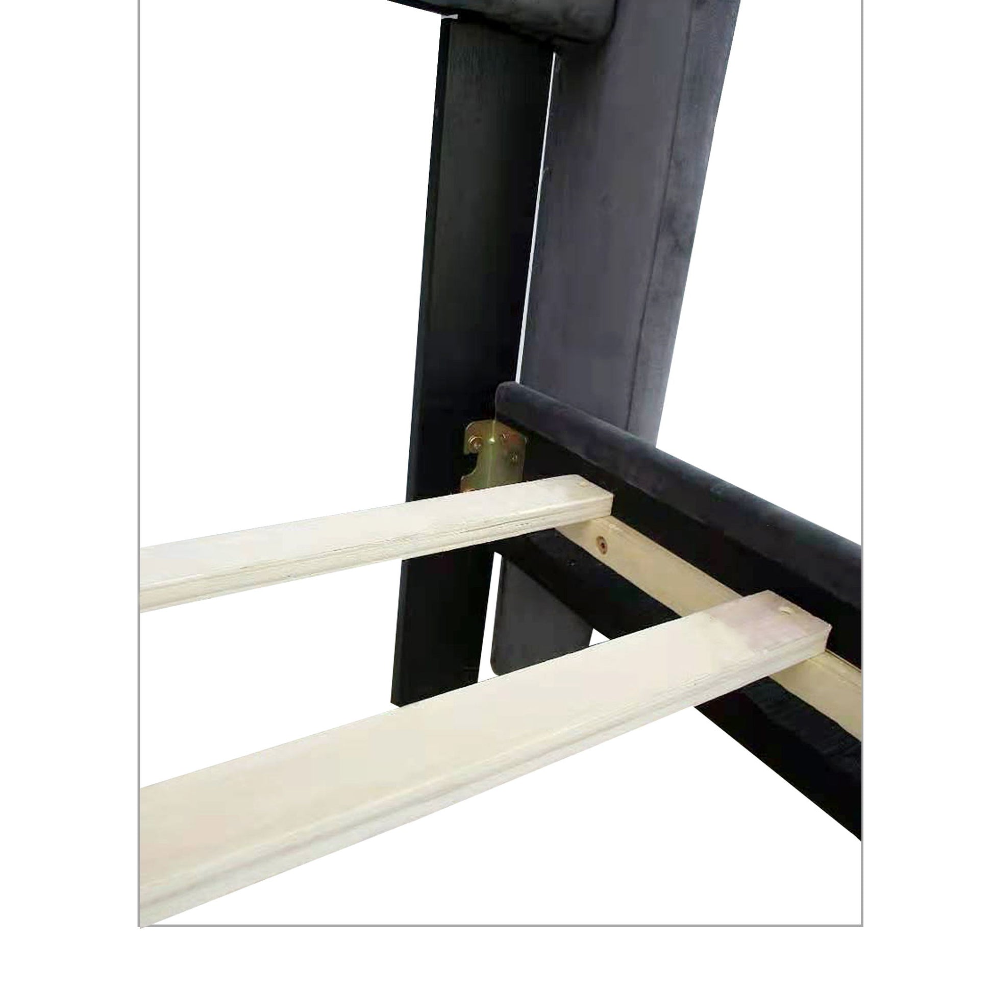 Velvet Button Tufted-Upholstered Bed With Wings Design Strong Wood Slat Support Queen Platform Bed - Gray - The Sleep Loft - Online Mattress Showroom NYC