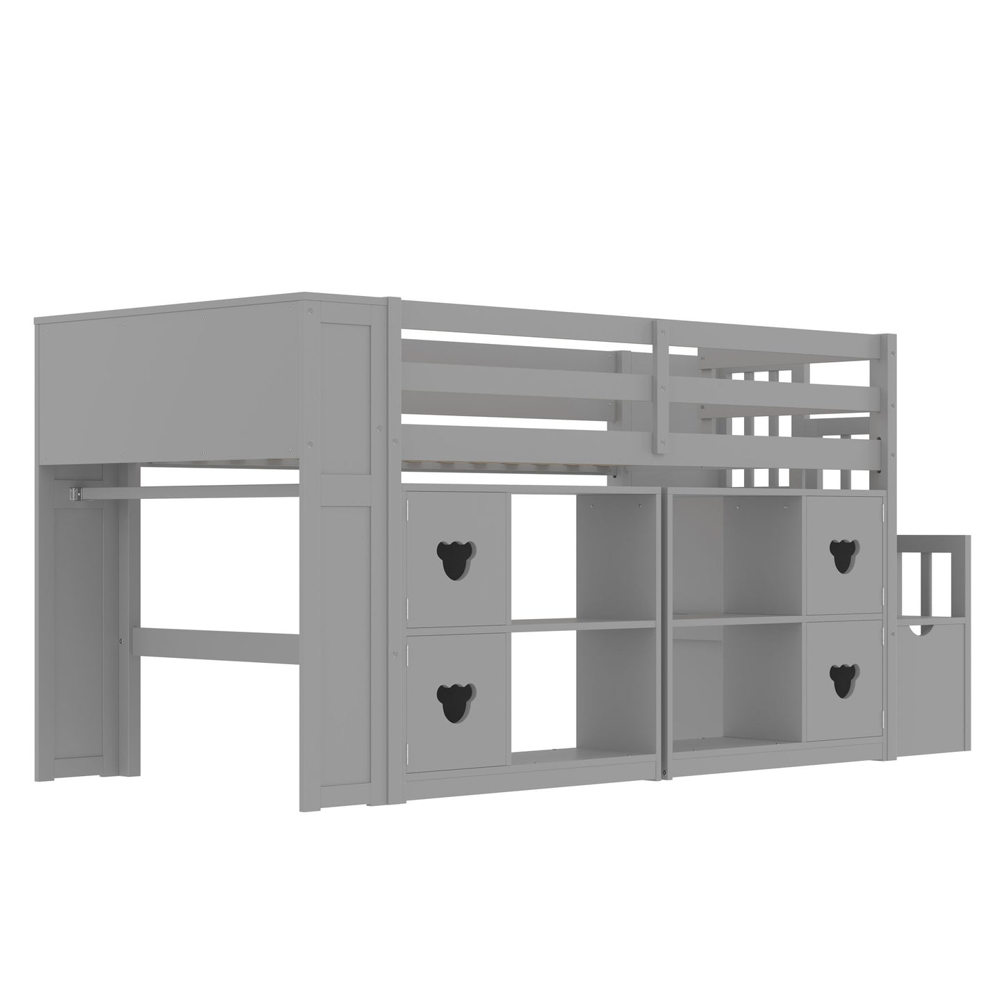 Loft Bed With Storage Cabinets, Staircase Drawers & LED Lights - The Sleep Loft - Online Mattress Showroom NYC