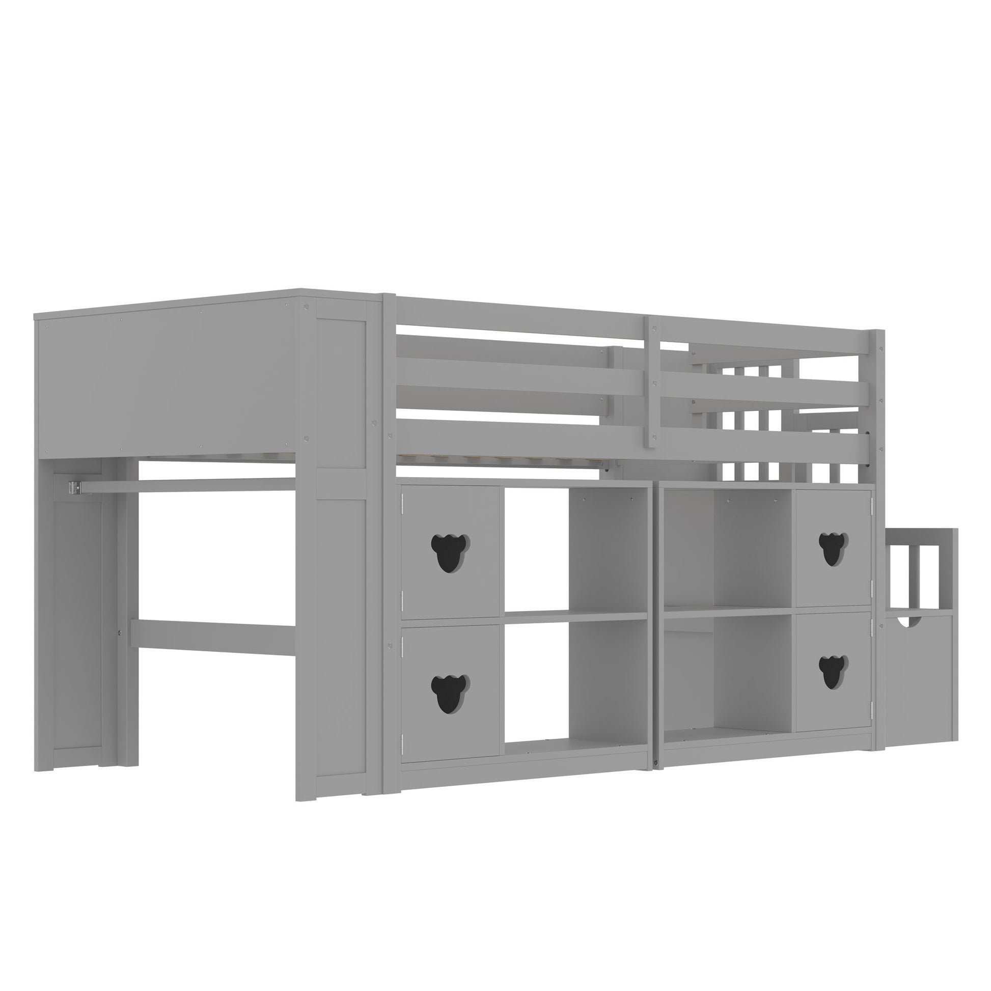 Loft Bed With Storage Cabinets, Staircase Drawers & LED Lights - The Sleep Loft - Online Mattress Showroom NYC