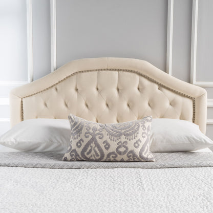 Queen & Full Size Headboard With Diamond Tufting And Nailhead Trim - Beige - The Sleep Loft - Online Mattress Showroom NYC