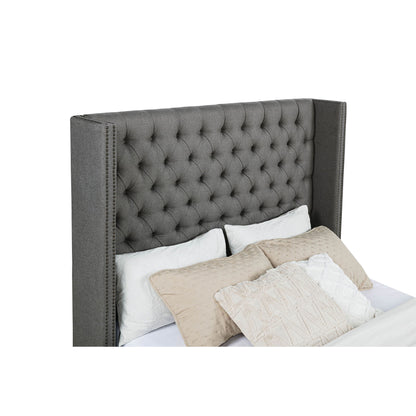 Lendra - Upholstered Wingback Bed With Tufted Headboard - The Sleep Loft - Online Mattress Showroom NYC