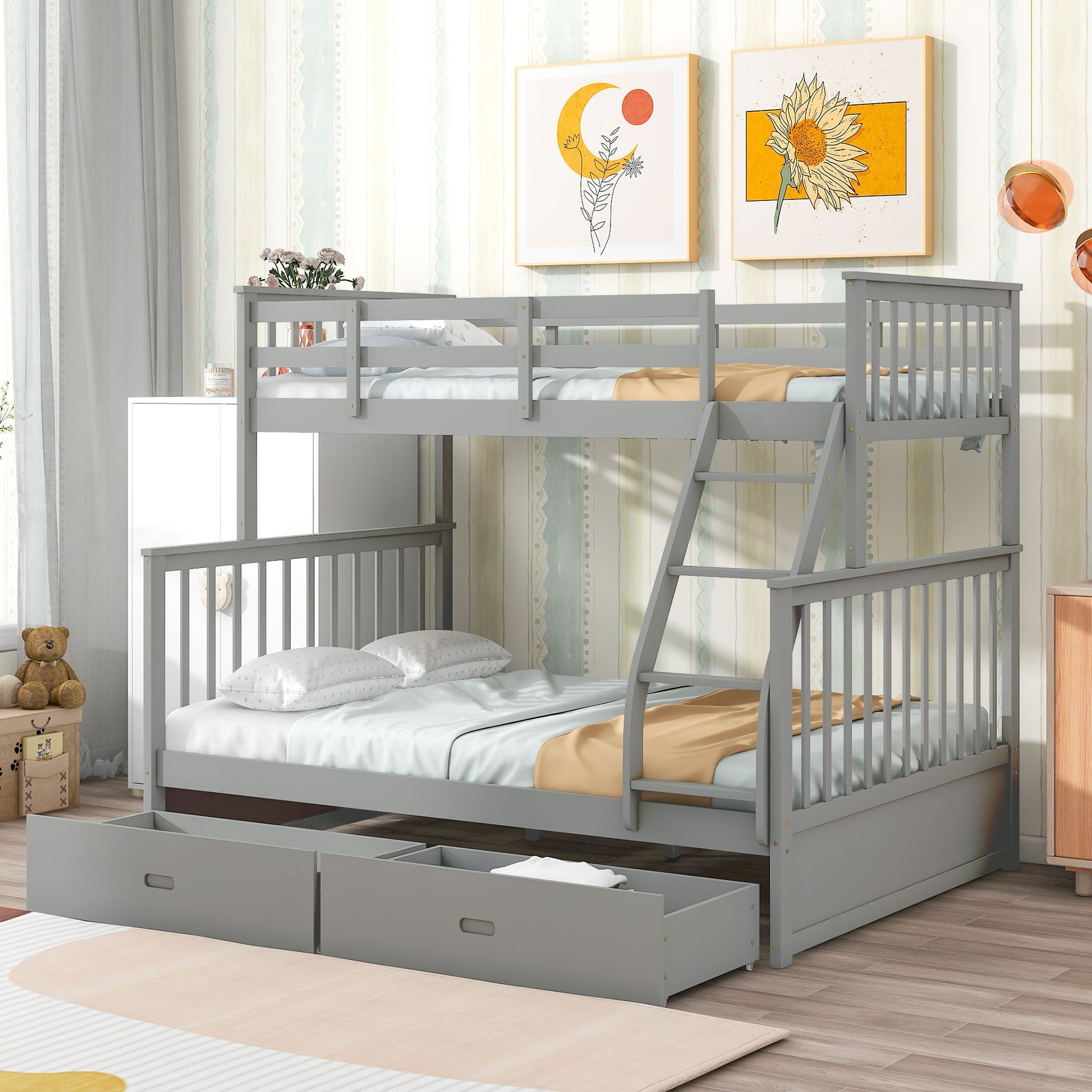 Bunk Bed With Ladder, And Safety Guard Rails - The Sleep Loft - Online Mattress Showroom NYC