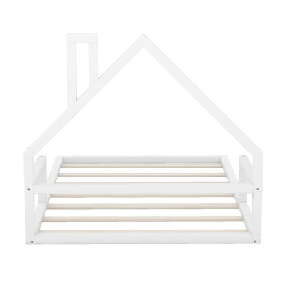 Elegant Floor Bed With House Shaped Headboard - The Sleep Loft - Online Mattress Showroom NYC