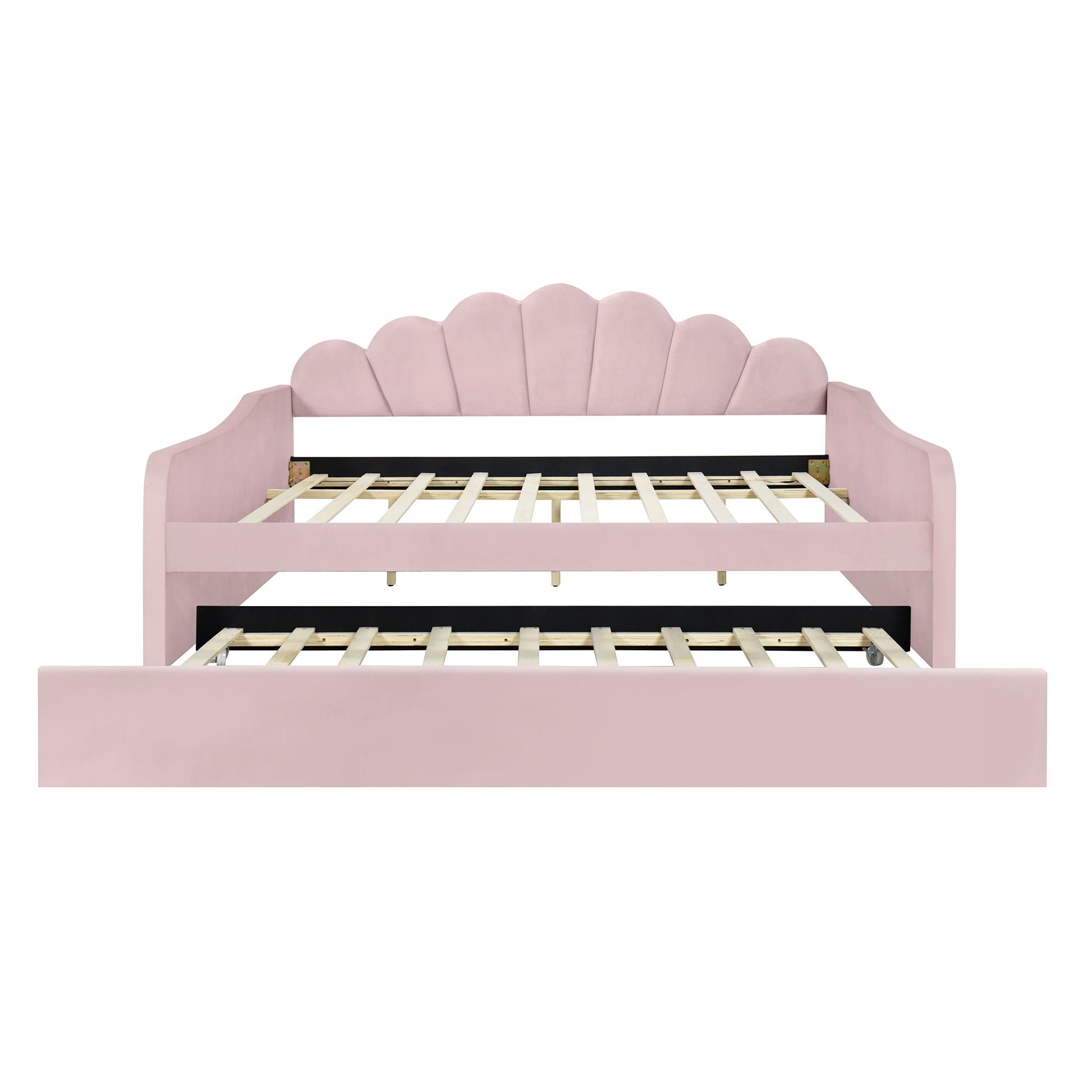 Upholstery Daybed Frame With Shell Shaped Backrest - The Sleep Loft - Online Mattress Showroom NYC