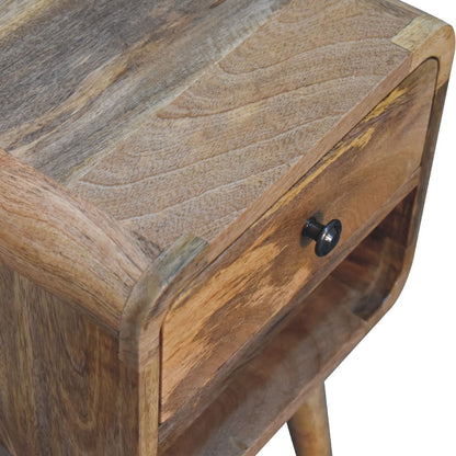 Mini Chestnut Curve Lower Bedside Nifhtstand - The Sleep Loft - Online Mattress Showroom NYC