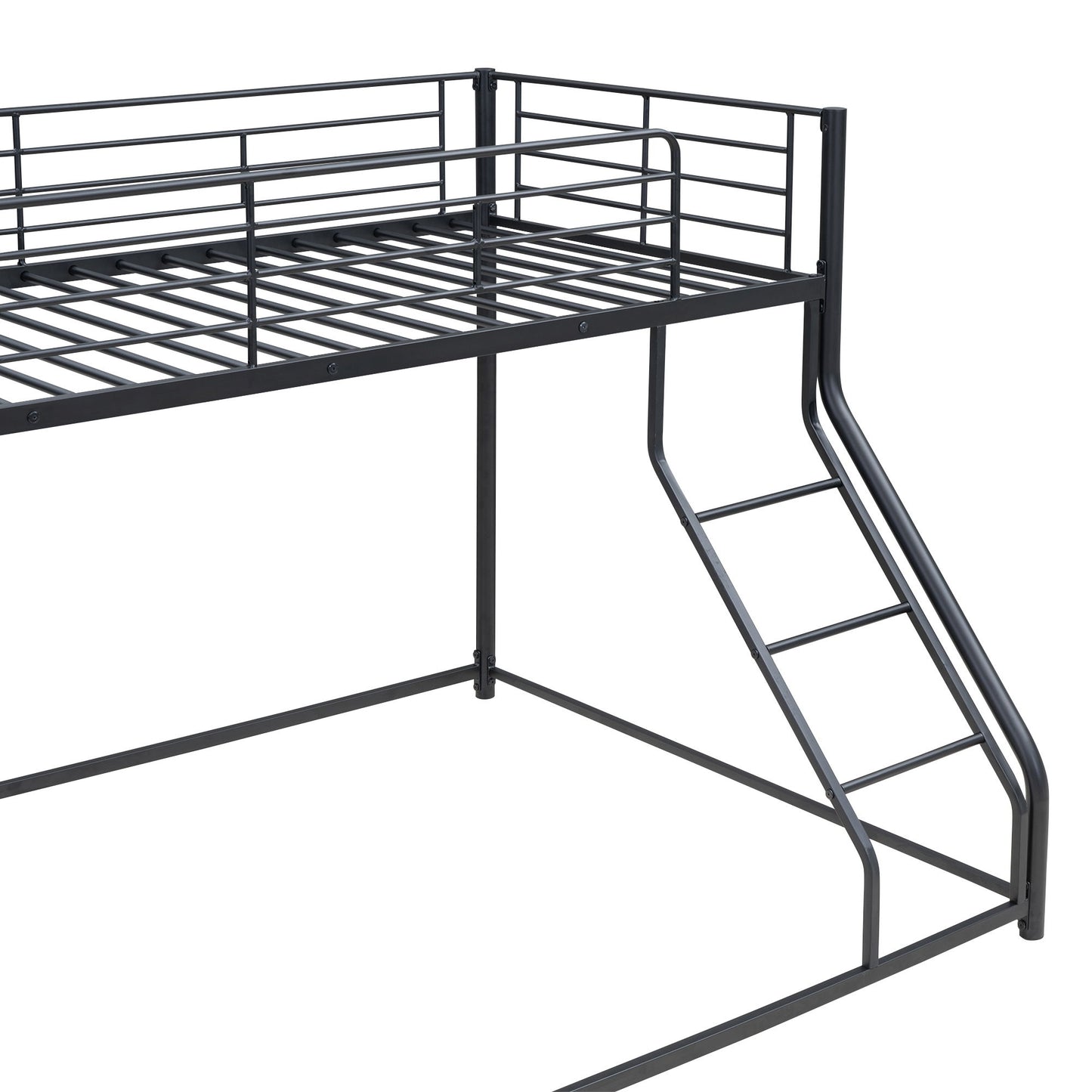 Metal Floor Bunk Bed With Sloped Ladder, Space Saving Design - The Sleep Loft - Online Mattress Showroom NYC