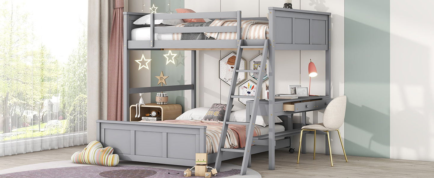 Full Over Full Bunk Bed With Desk - The Sleep Loft - Online Mattress Showroom NYC