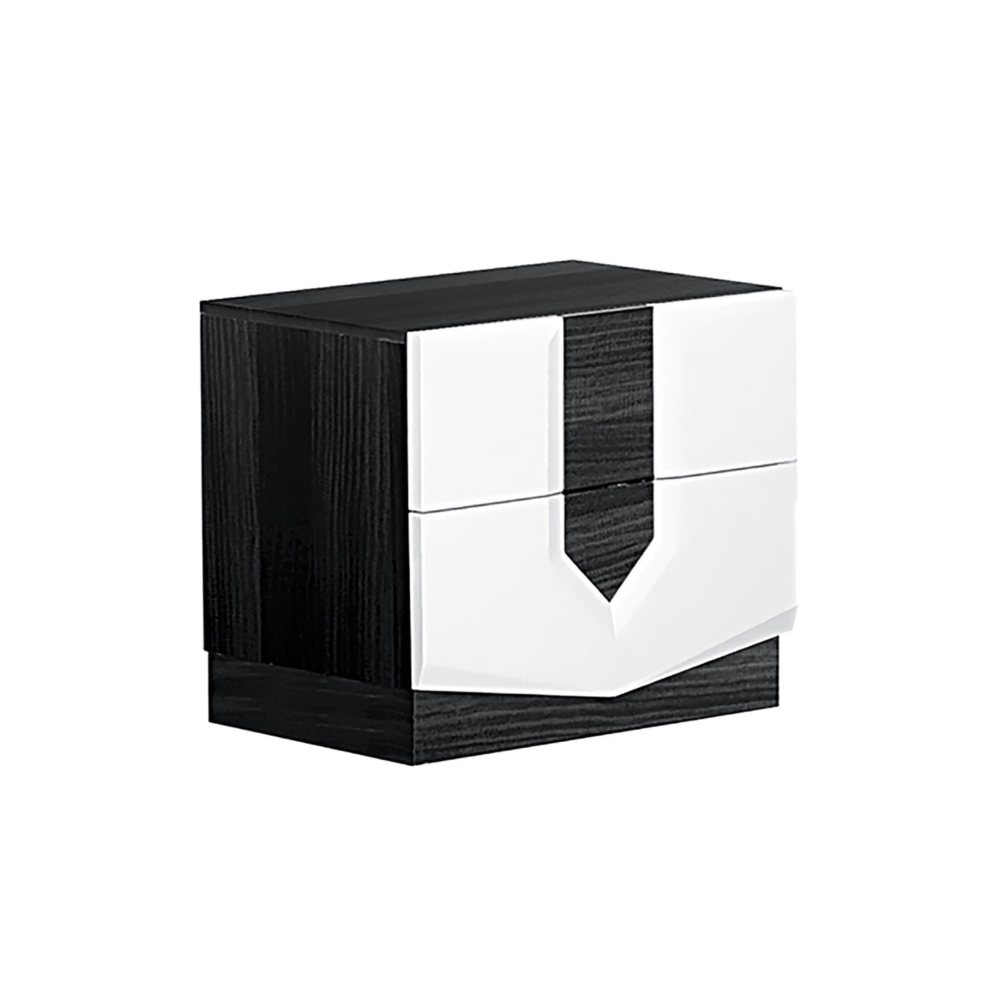 Vios - Zebra High Gloss Nightstand - White - The Sleep Loft - Online Mattress Showroom NYC