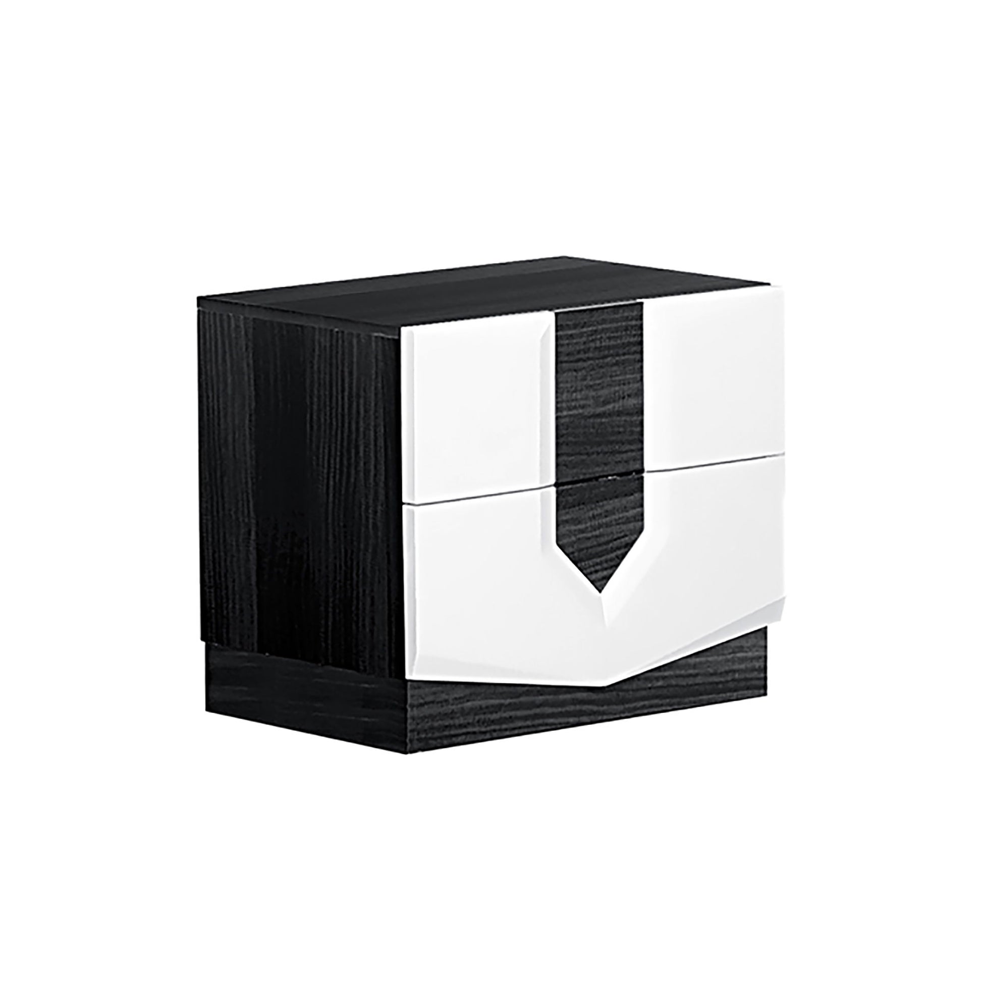 Vios - Zebra High Gloss Nightstand - White - The Sleep Loft - Online Mattress Showroom NYC