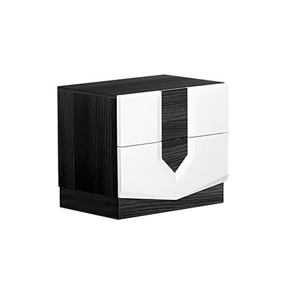 Vios - Zebra High Gloss Nightstand - White - The Sleep Loft - Online Mattress Showroom NYC