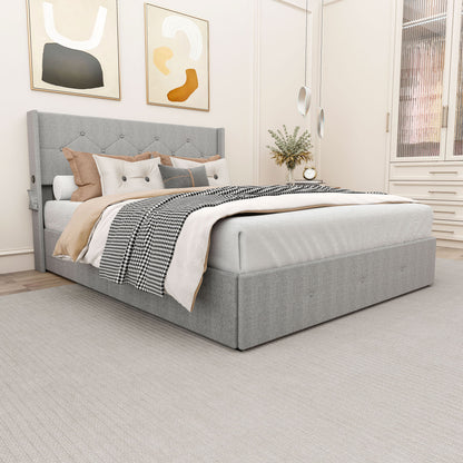 Bed With Gas Lift Storage, USB Ports - The Sleep Loft - Online Mattress Showroom NYC