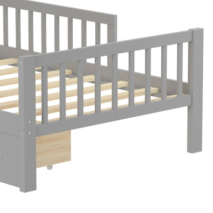 Bed With Headboard Storage Rack, 2 Under Bed Drawers, 3 Side Guardrails For Safety - The Sleep Loft - Online Mattress Showroom NYC
