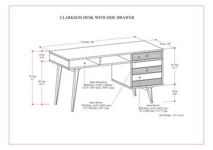 Clarkson - Desk With Side Drawers - Rustic Natural Aged Brown - The Sleep Loft - Online Mattress Showroom NYC