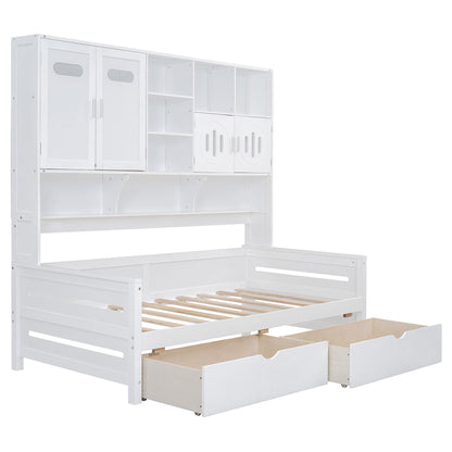 Daybed With All-In-One Cabinet And Shelf - The Sleep Loft - Online Mattress Showroom NYC