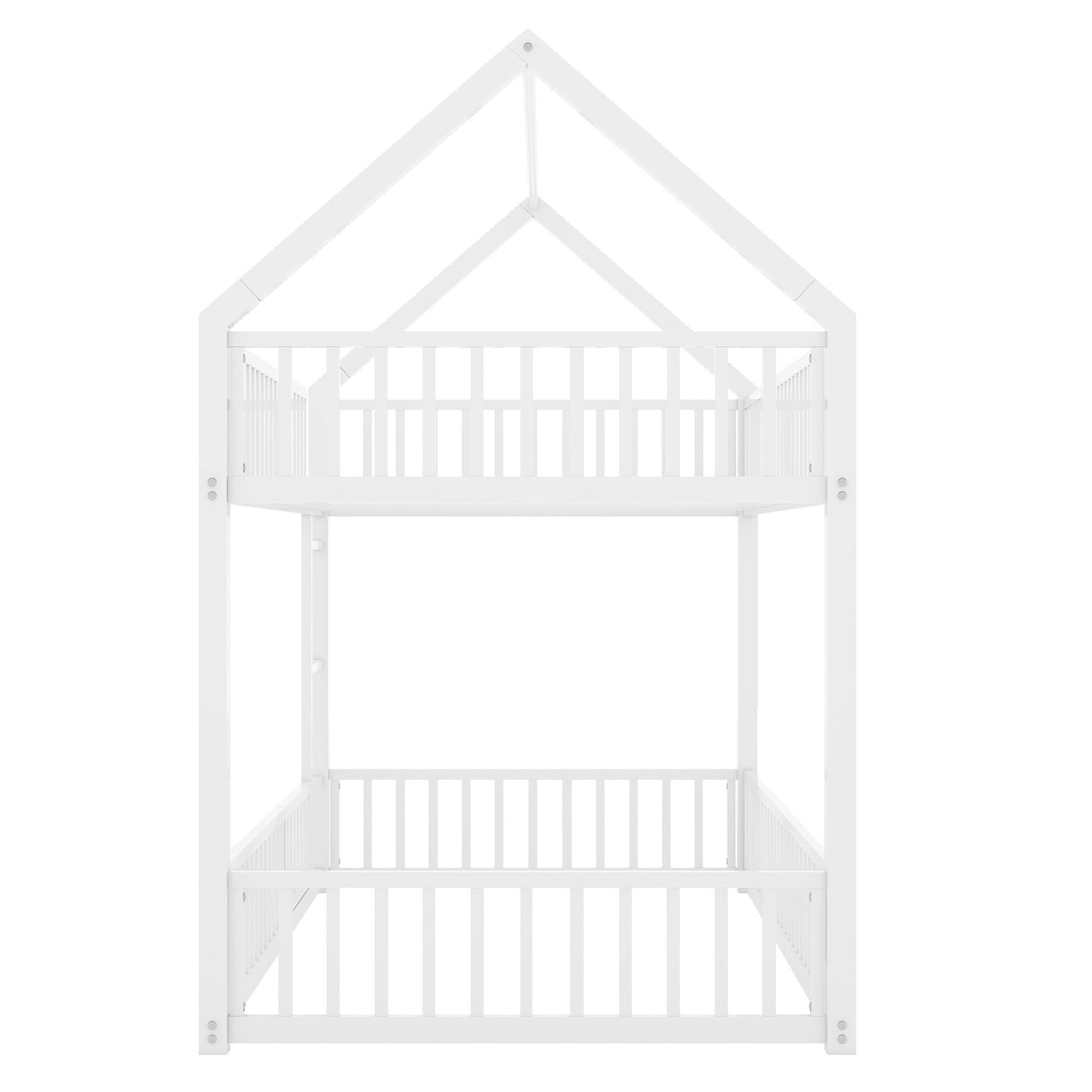 Metal House Bunk Bed With Fence And Door - The Sleep Loft - Online Mattress Showroom NYC