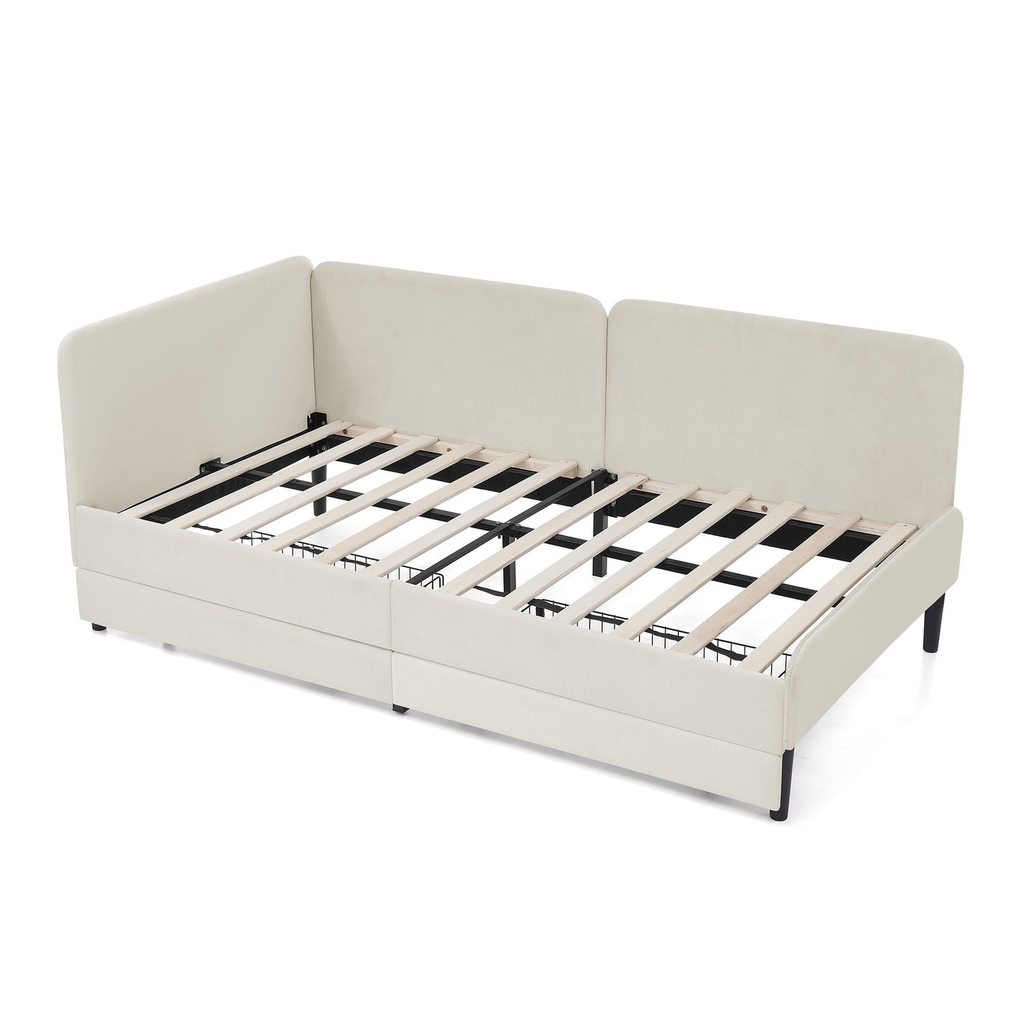 Upholstered Platform Bed Frame With 2 Storage Drawers And Adjustable Sofa Bed - The Sleep Loft - Online Mattress Showroom NYC
