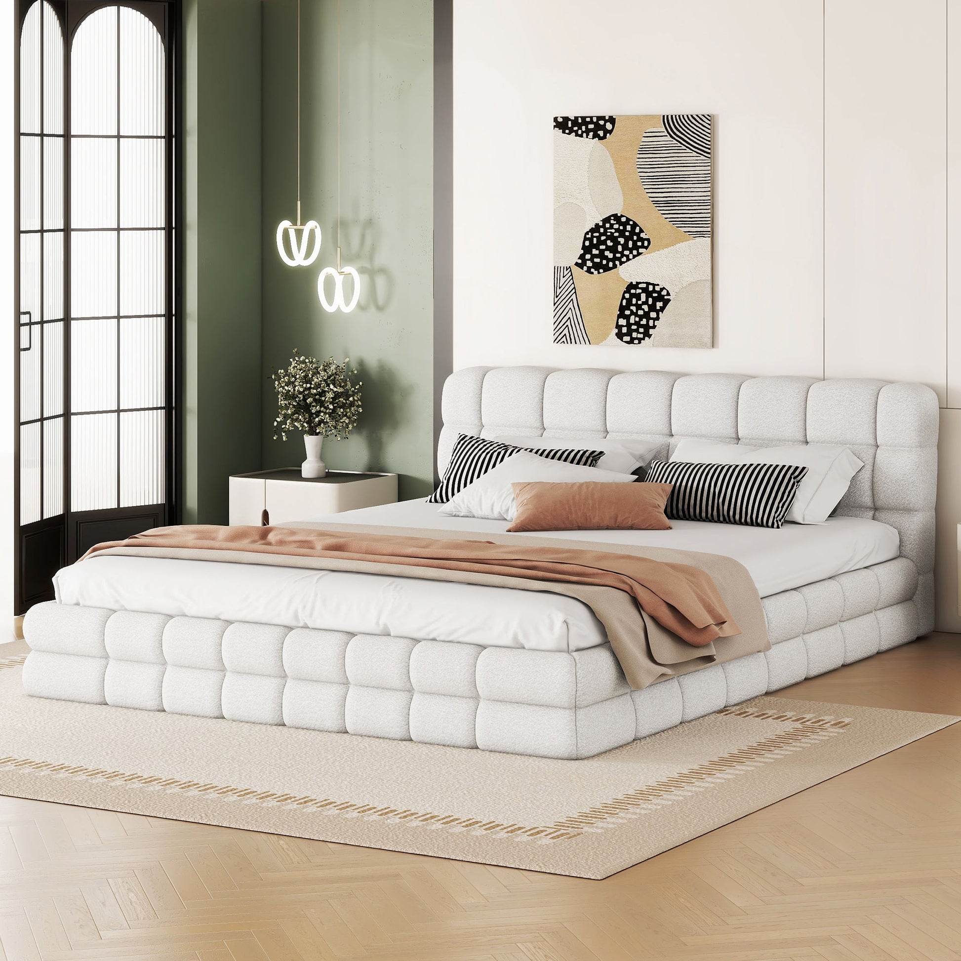 Upholstered Platform Bed With Headboard - The Sleep Loft - Online Mattress Showroom NYC