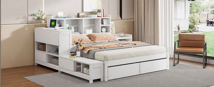 Platform Bed With Multi Functional Storage Space, Nightstand, 2 Drawers, USB Ports And Desk - The Sleep Loft - Online Mattress Showroom NYC