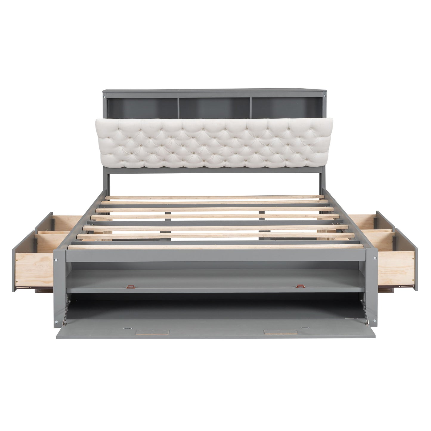 Platform Bed With Storage Headboard, Shoe Rack And 4 Drawers - The Sleep Loft - Online Mattress Showroom NYC