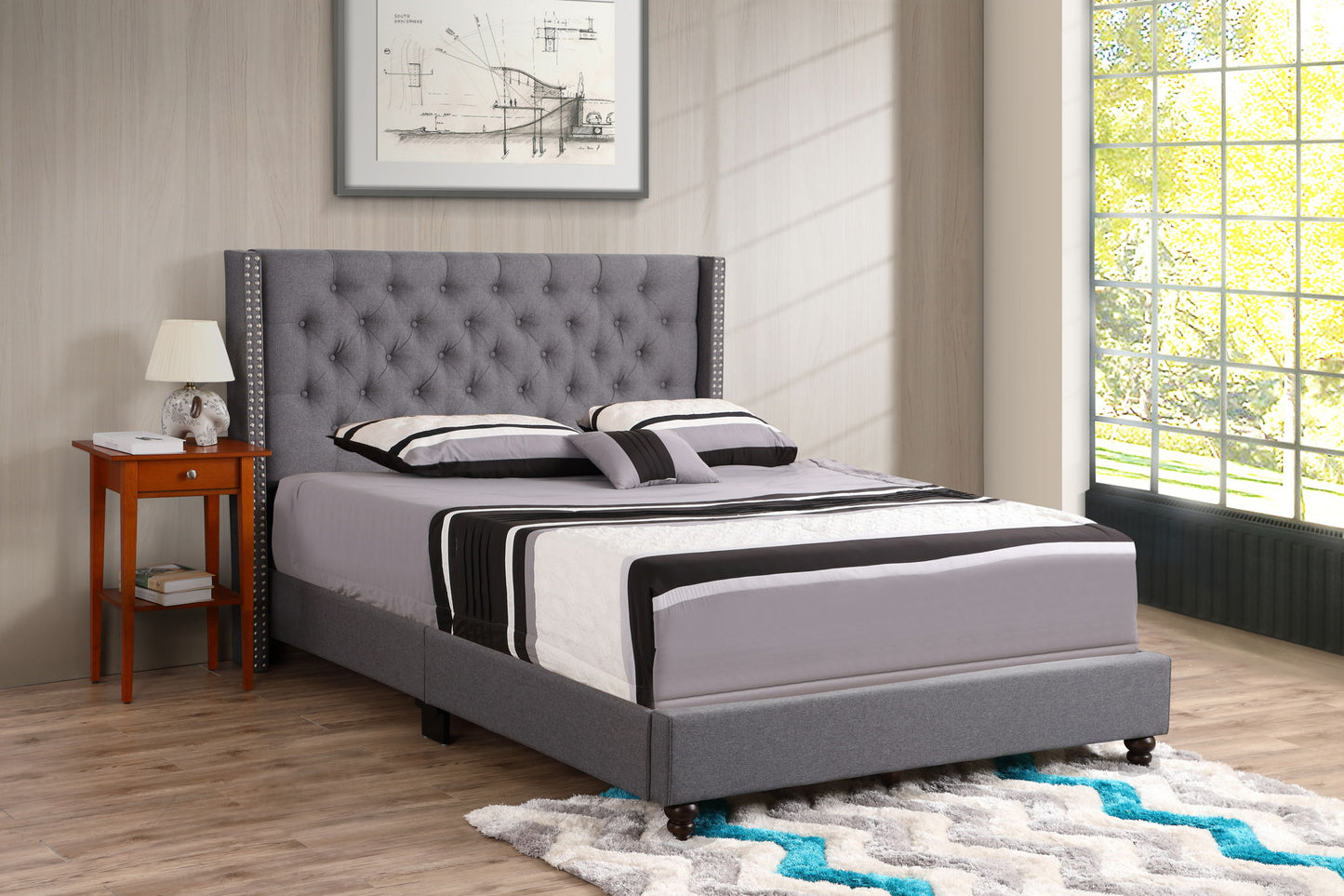 Nailhead Bed Transitional Vibrant - The Sleep Loft - Online Mattress Showroom NYC