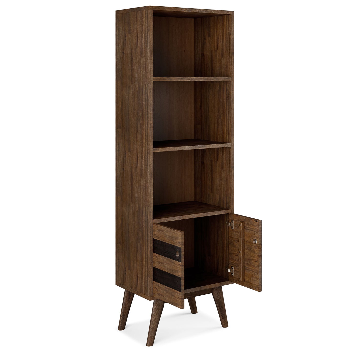 Clarkson - Bookcase With Storage - Rustic Natural Aged Brown - The Sleep Loft - Online Mattress Showroom NYC