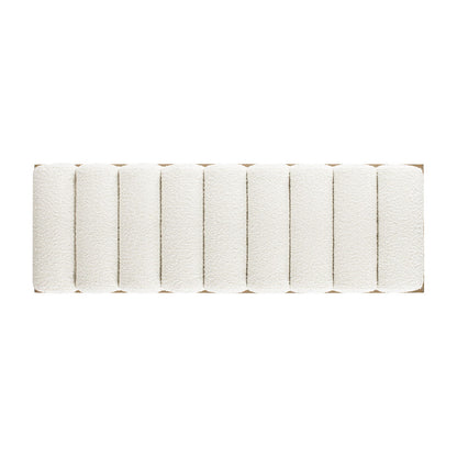 Bella - Upholstered Modern Accent Bench - Ivory White - The Sleep Loft - Online Mattress Showroom NYC