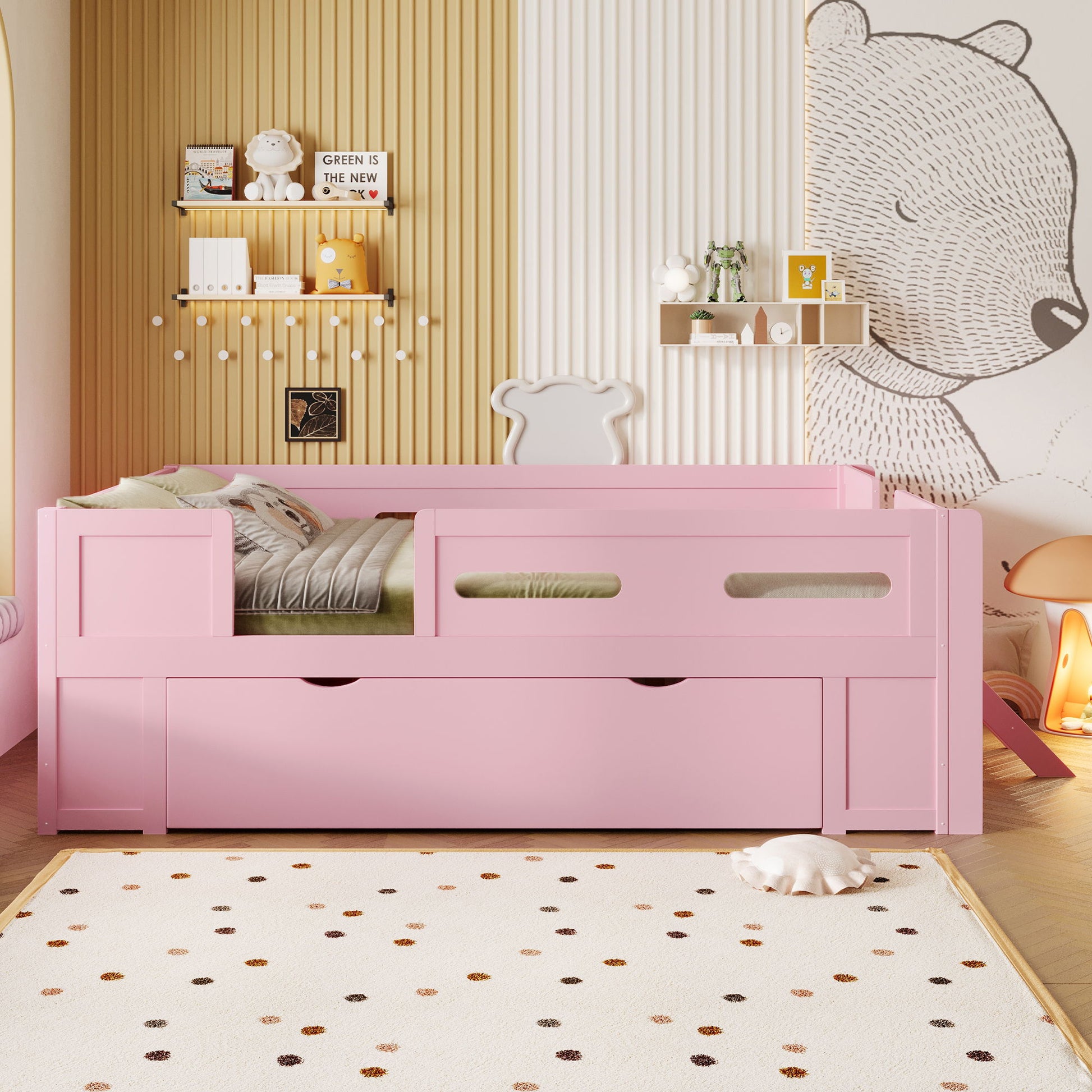 Platform Bed With Guardrail And Drawer - The Sleep Loft - Online Mattress Showroom NYC