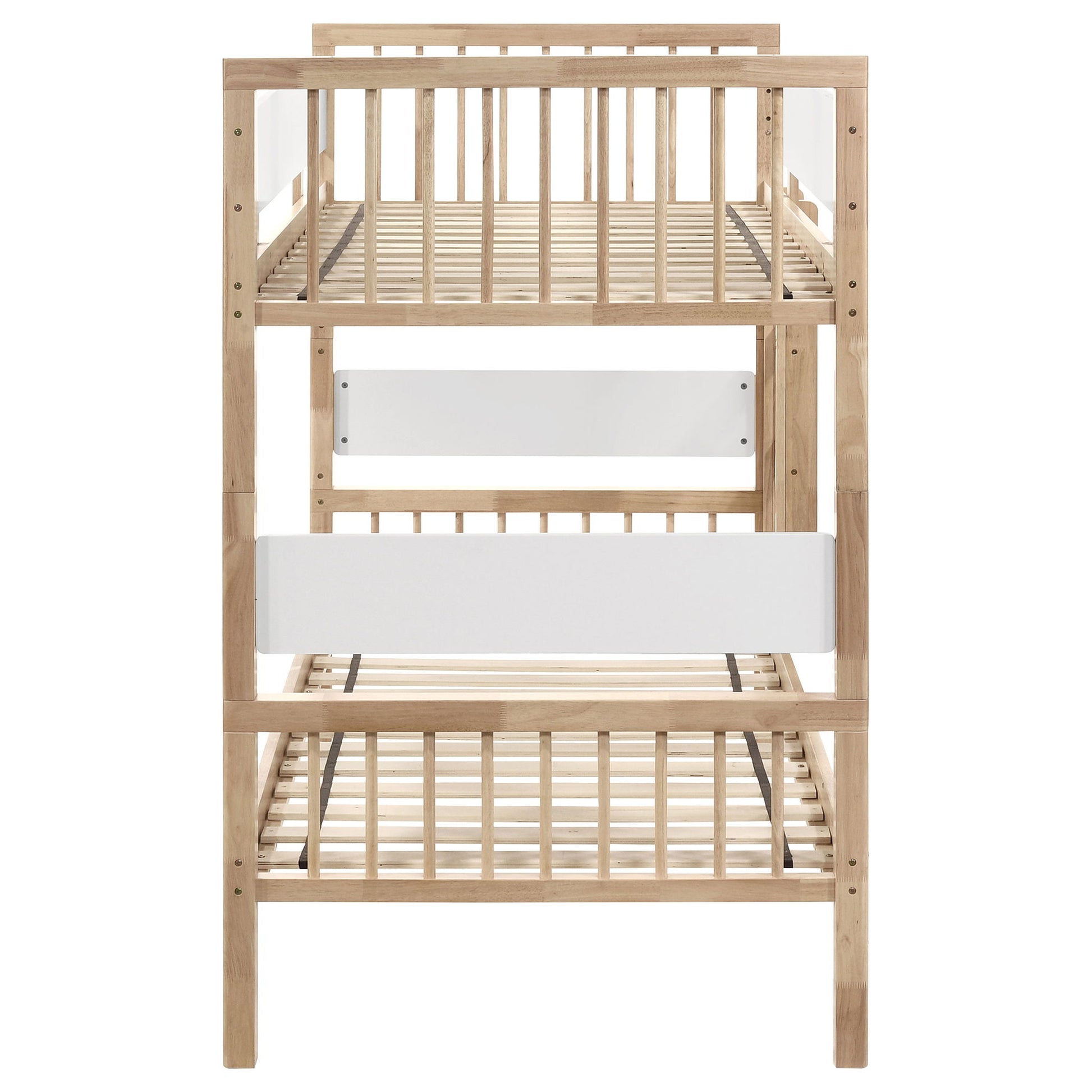 Ponderosa - Twin Over Twin Bunk Bed With Accents - Natural - The Sleep Loft - Online Mattress Showroom NYC