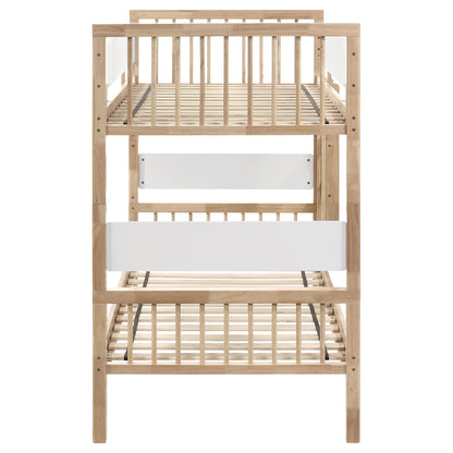 Ponderosa - Twin Over Twin Bunk Bed With Accents - Natural - The Sleep Loft - Online Mattress Showroom NYC