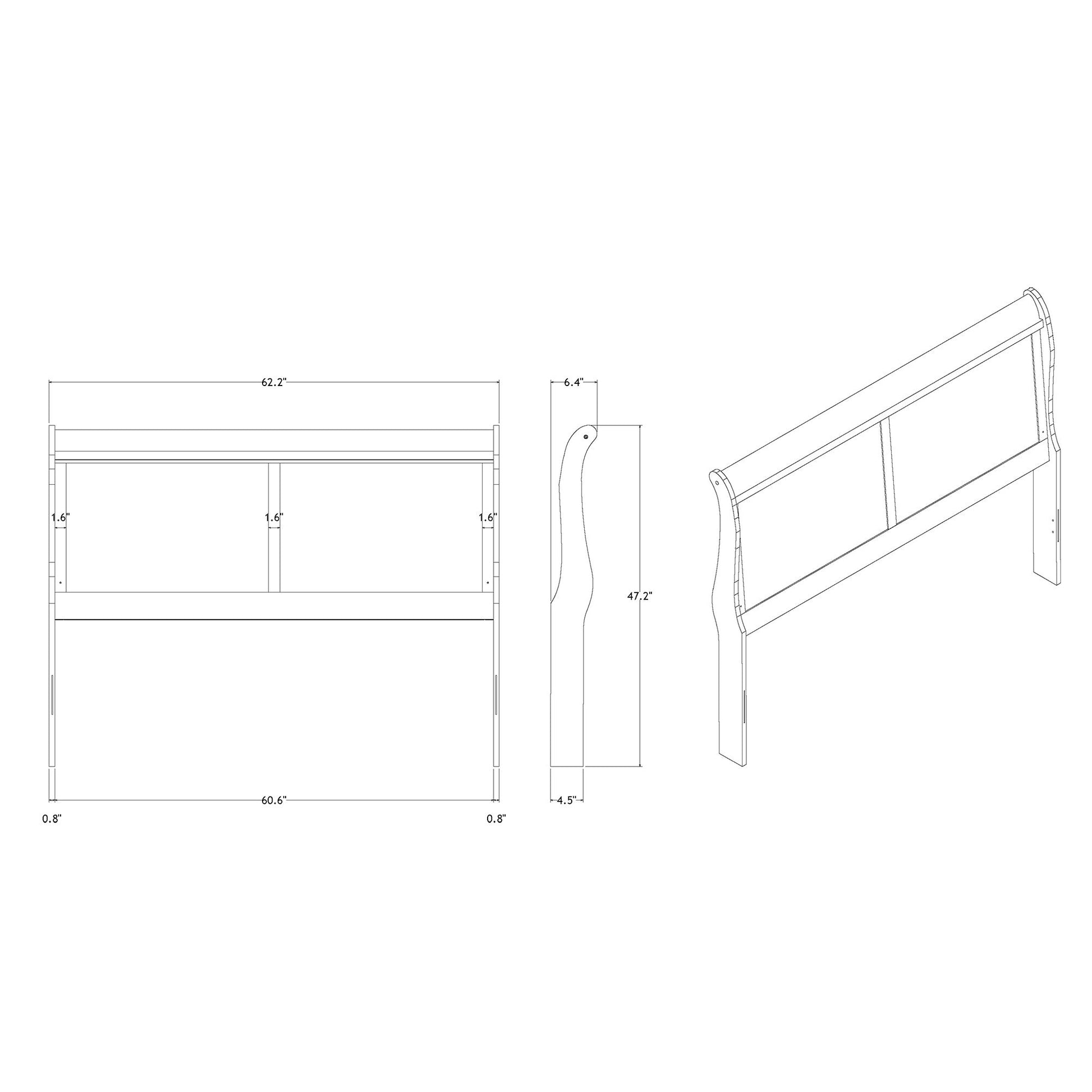 Charlston - Modern Sleigh Design Bed With LED - The Sleep Loft - Online Mattress Showroom NYC
