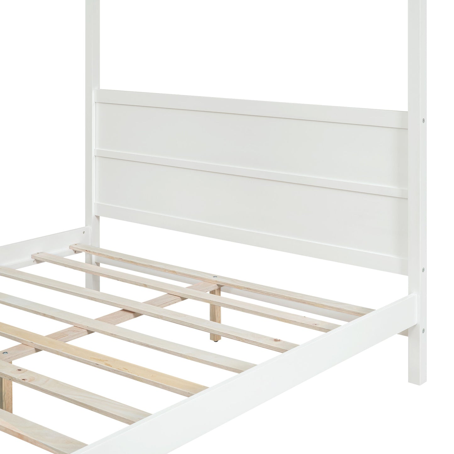 Canopy Platform Bed With Headboard And Footboard, Slat Support Leg - The Sleep Loft - Online Mattress Showroom NYC