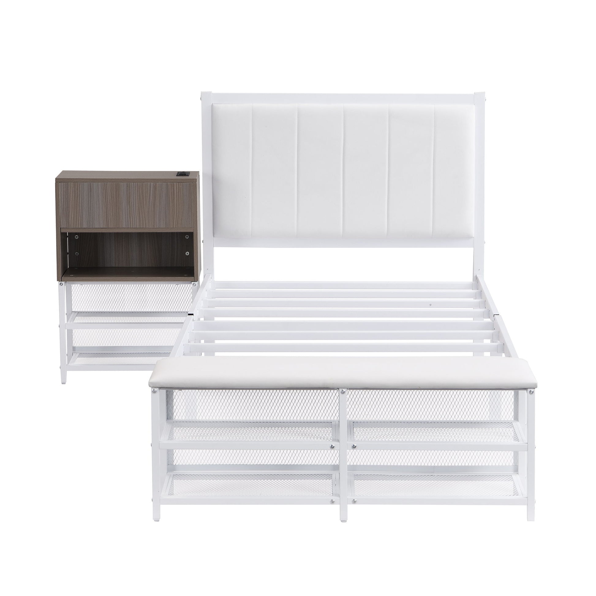 Platform Bed With 2 Tier Storage Shelves, Storage Cabinet - The Sleep Loft - Online Mattress Showroom NYC