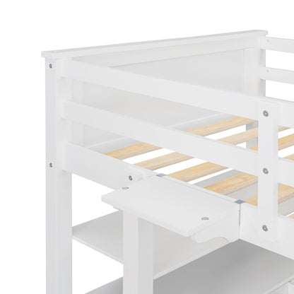 Loft Bed With Drawers With Desk And Shelves - The Sleep Loft - Online Mattress Showroom NYC