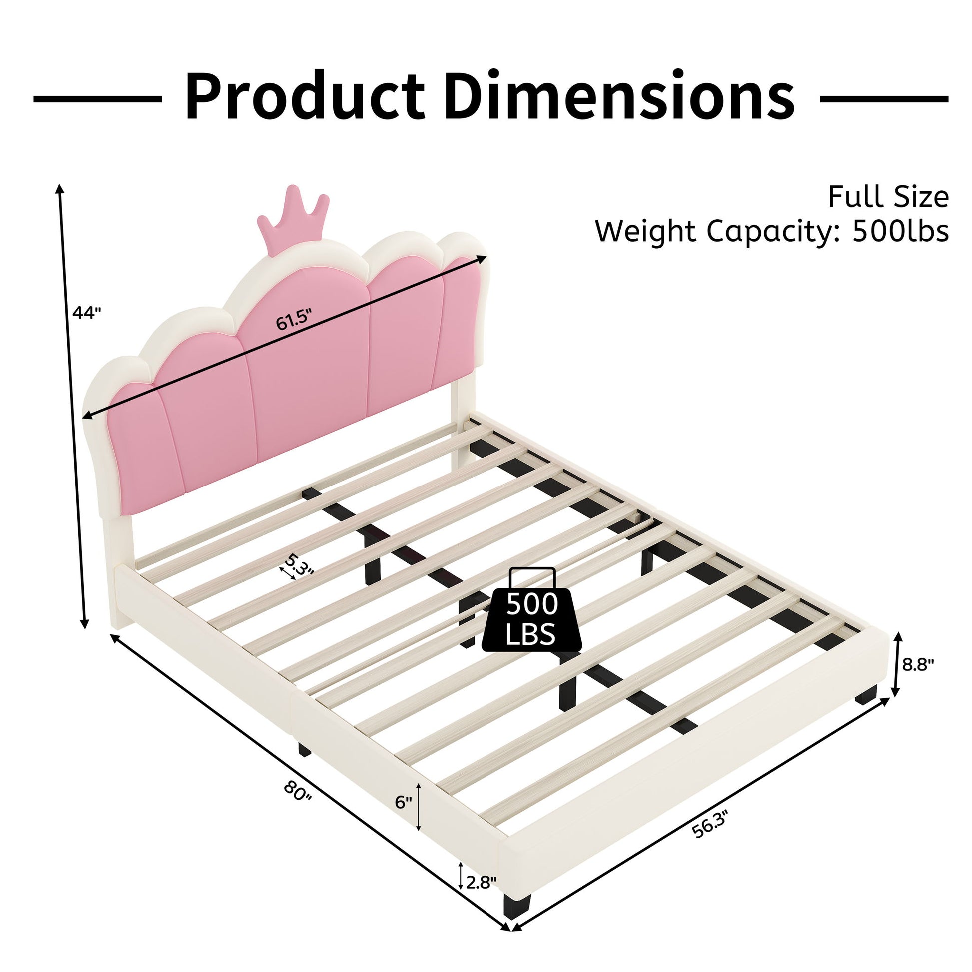Upholstered Princess Platform Bed With Crown Headboard - The Sleep Loft - Online Mattress Showroom NYC