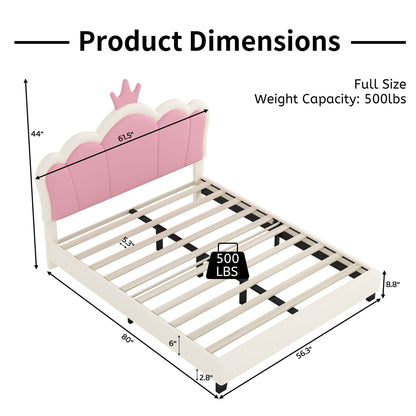 Upholstered Princess Platform Bed With Crown Headboard - The Sleep Loft - Online Mattress Showroom NYC