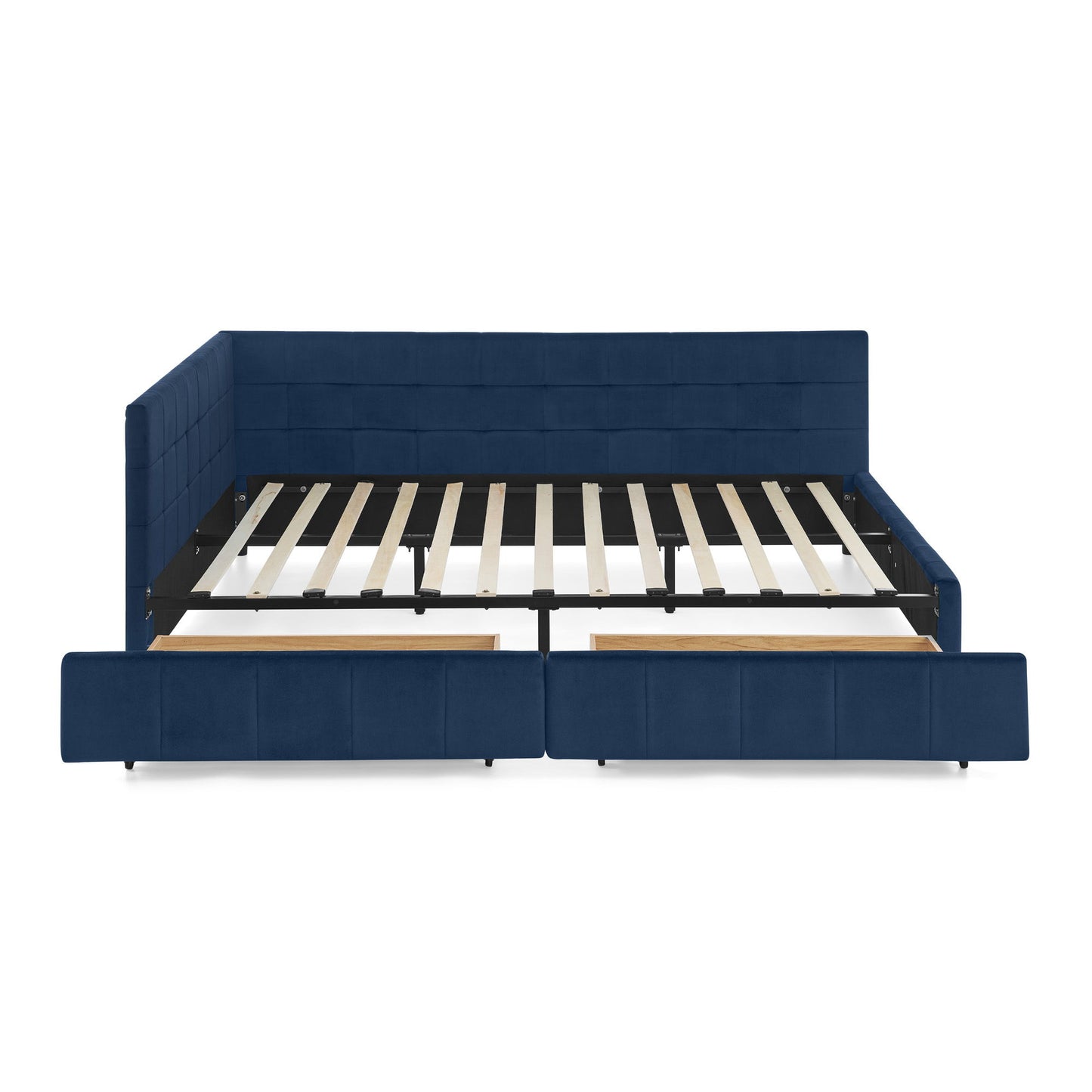 Upholstered Bed Frame With Tufted Backrest And Armrests - The Sleep Loft - Online Mattress Showroom NYC