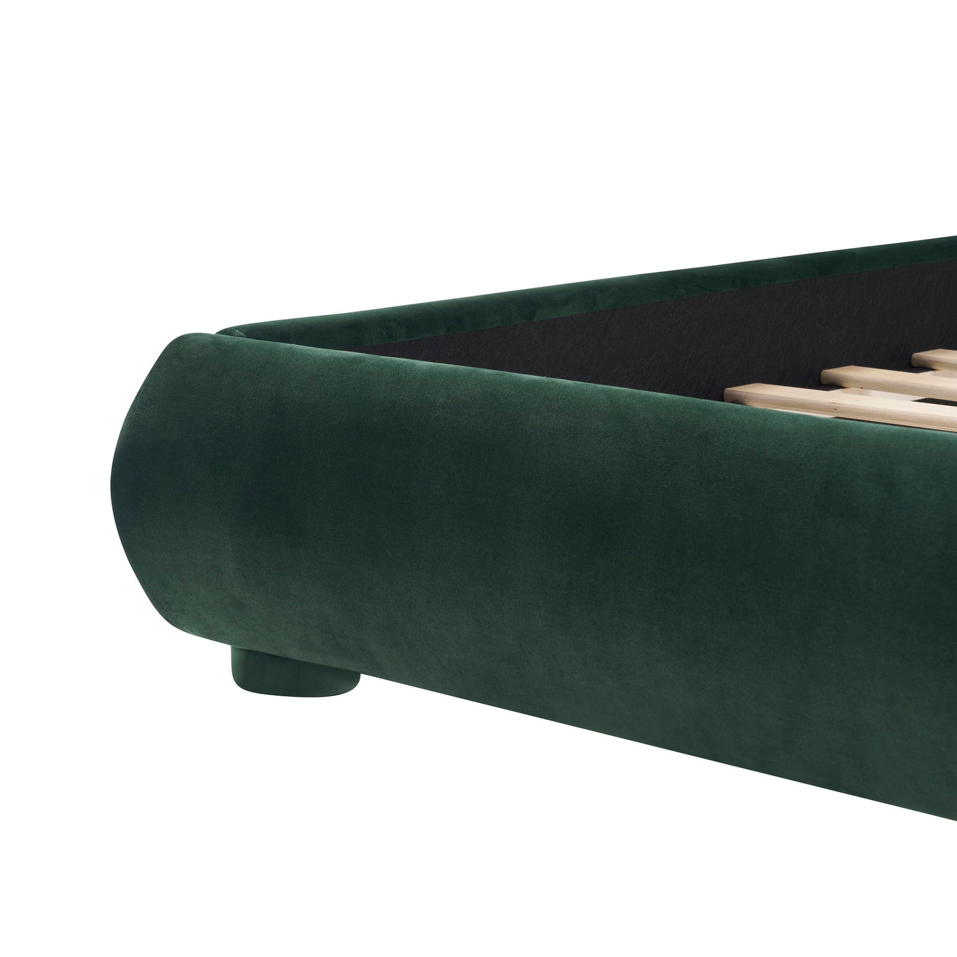 Upholstered Simple Modern Bedroom Bed With Curved Headboard - The Sleep Loft - Online Mattress Showroom NYC