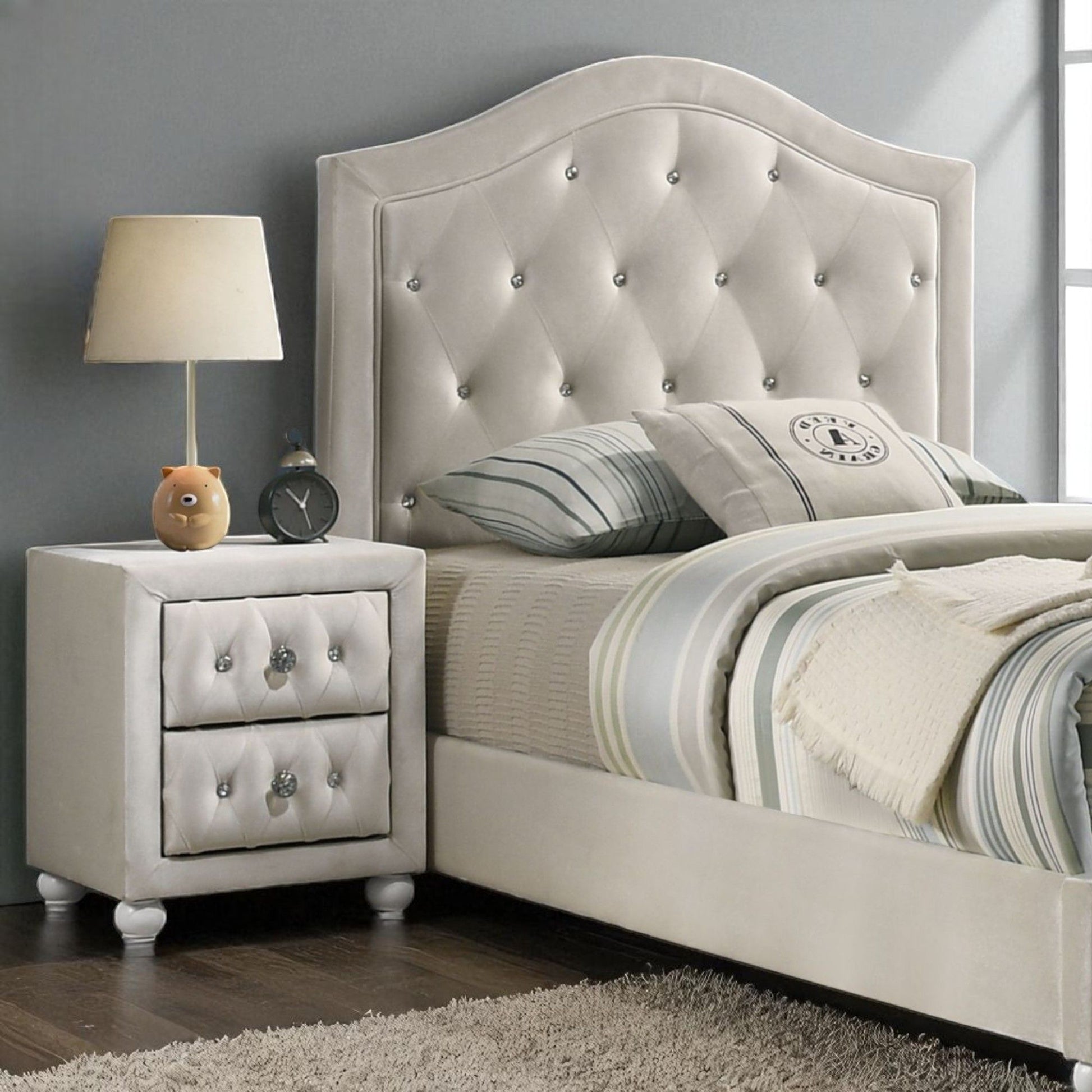 Reggie - Nightstand - Beige - The Sleep Loft - Online Mattress Showroom NYC